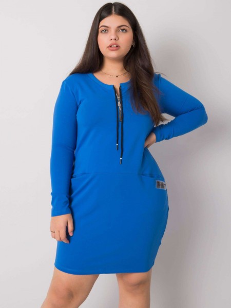 Modré šaty plus size Alessia
