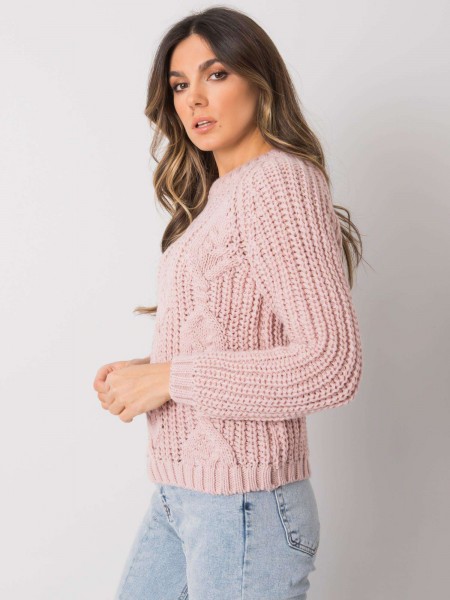Ružový pletený sveter Axton